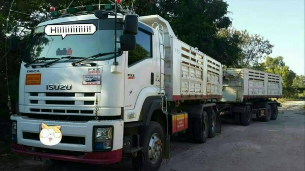ขายด่วน ISUZU FXZ 360 สองเพลาดั้มแม่ลูกดั้มหินดั้มทราย ปี56ลูกสามเพลา สภาพสวย พร้อมใช้งานทั้งแม่ลูก 