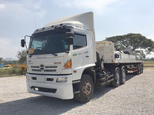 10 ล้อหัวลาก ยี่ห้อ HINO 380 แรงม้า ปี 2558 พร้อมหางพื้นเรียบพนัส