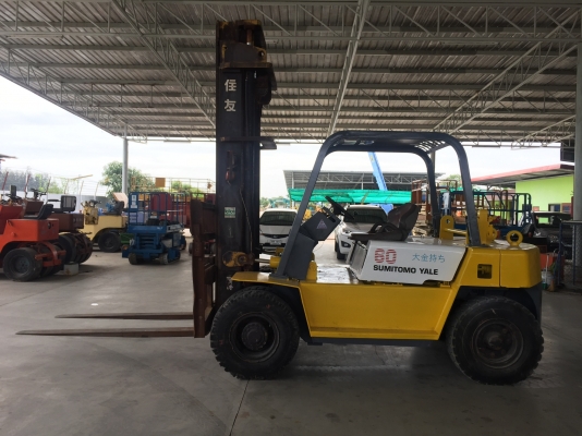 รถฟอร์คลิฟต์ SUMITOMOรุ่นFD60P นำเข้าญี่ปุ่น ยกได้6ตันเสาสูง4เมตร เกียร์ออโต้ งายาว2เมตรเครื่องดีเซล6สูบ สภาพดีพร้อมใช้งาน