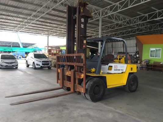 รถฟอร์คลิฟต์ SUMITOMOรุ่นFD60P นำเข้าญี่ปุ่น ยกได้6ตันเสาสูง4เมตร เกียร์ออโต้ งายาว2เมตรเครื่องดีเซล6สูบ สภาพดีพร้อมใช้งาน