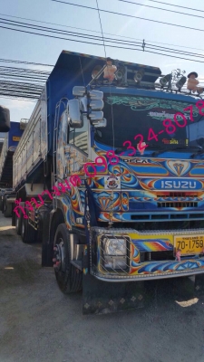 ขายรถพ่วงดัมพ์ ISUZU เครื่อง 360 แรง ปี 56 ดัมพ์มิเนียมอู่สหกิจ ลูก 3 เพลาแท้ รถมือเดียว ไมล์สองแสน ทะเบียนพร้อม