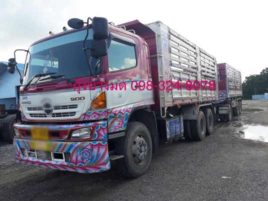 ขายรถพ่วงดัมพ์ Hino mega เครื่อง 344 แรง ปี 56 กระบะดัมพ์อู่ซีทีทรัค ลูก 3 เพลาแท้ ยาว 6.80 เมตร