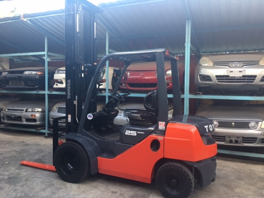 ขายรถโฟลคลิฟท์ TOYOTA 02-8FD25  , เสายกสูง 7 เมตร ,เครื่องยนต์ดีเซลรุ่นใหม่ 1DZIII  รถนำเข้าแท้จากญี่ปุ่น 100\% ( สเปกเสาสูง  7 เมตร หายากมากครับ )