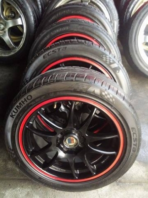 แม็กขอบ 16 เดิมๆ ใส่รถ 4 รู 100 และ 114 พร้อมยาง ปี 15 ราคา 6900 บาท