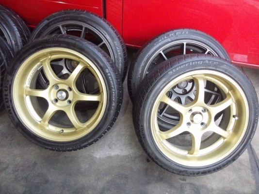 แม็ก 17 กว้าง 7 ออฟ 40 พร้อมยางปลายปี 15 ราคา 7500 บาท