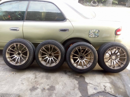 แม็ก 15 กว้าง 8 สภาพดี พร้อมยางฟอเก้นปี 14 ราคา 7900 บาท