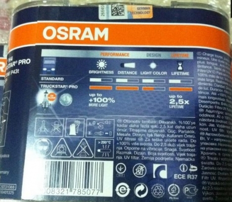 หลอดไฟหน้าสิบล้อ H4 24V. สว่างขึ้น 100\% หลอดไฟหน้าสิบล้อ H4 24V. สว่างขึ้น 100\%