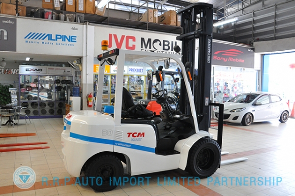 ขายรถโฟล์คลิฟท์มือสอง TCM รุ่น FD30C37-2U800740 นำเข้าจากประเทศญี่ปุ่น 100\% ไม่เคยใช้งานในประเทศไทย