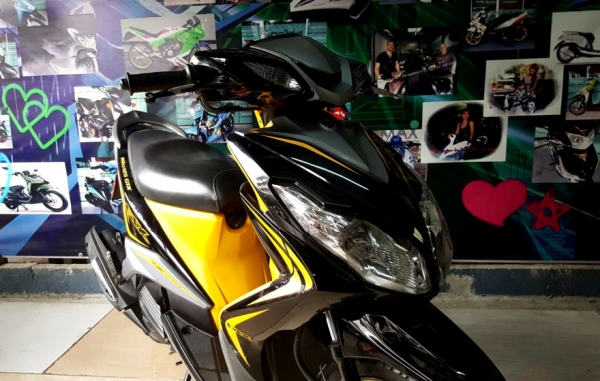 MIO 125 GTX สีเหลืองดำ รุ่นล้อแมกซ์ เครื่องยนต์ คาบูไฟฟ้า กระบอบสูบไดอะซิล 19900