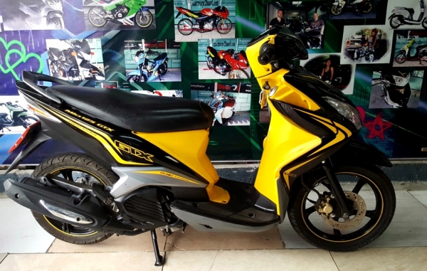 MIO 125 GTX สีเหลืองดำ รุ่นล้อแมกซ์ เครื่องยนต์ คาบูไฟฟ้า กระบอบสูบไดอะซิล 19900