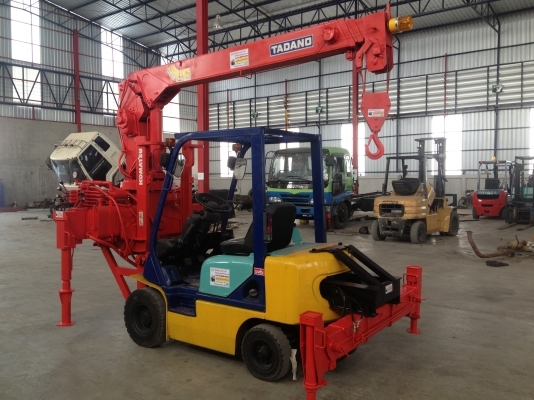 ขายรถฟอร์คลิฟต์ KOMATSU  โคมัตสุ ติดเครนTADANO3ตัน ยกสูง9เมตร พร้อมขาหน้าหลัง ยึดเข้าออกได้
