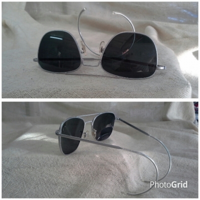 แว่นตา &#039;นอส&#039; อเมริกันวินเทจเสืออากาศ-ราชสีห์เงิน ยุค &#039;80s Original COMMAND handmade i