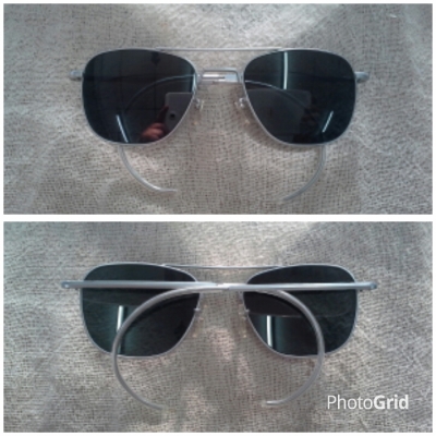 แว่นตา &#039;นอส&#039; อเมริกันวินเทจเสืออากาศ-ราชสีห์เงิน ยุค &#039;80s Original COMMAND handmade i