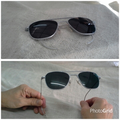 แว่นตา &#039;นอส&#039; อเมริกันวินเทจเสืออากาศ-ราชสีห์เงิน ยุค &#039;80s Original COMMAND handmade i