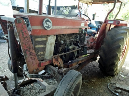 ขายด่วน รถไถนาแมสซี่ 185เพลาเดียว เครื่องปั้มทำงานปกติ ยางตามสภาพ เพลาเหลี่ยม อุปกรณ์ดันหน้าอย่างเดียว รถใช้ดันดินตามสิบล้อ เอกสารเล่มทะเบียน