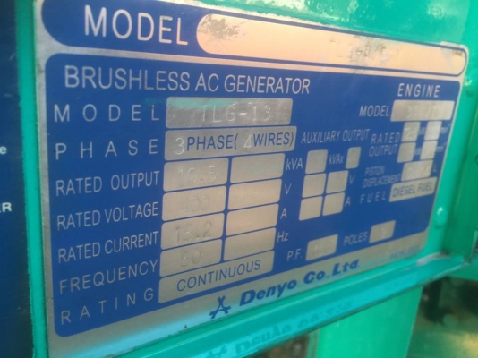 ขายเครื่องปั่นไฟมือสองจากญี่ปุ่นสภาพเดิมๆพร้อมใช้งานราคาไม่แรง
