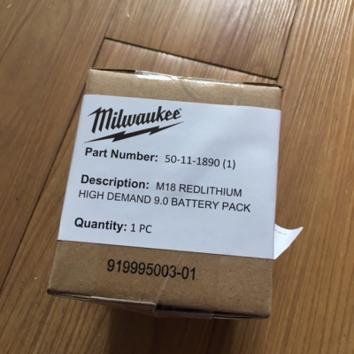 แบ็ตแท้ความจุมากสุดในโลก!!! Milwaukee Li-ion Battery High Demand 9.0 48-11-1890 18V/9.0Ah 162W