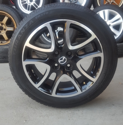 ขายล้อMazda2 TOP16(หน้าเงาดำ)ยางปี 14 4 ล้อ