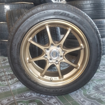 ขายล้อใหม่15CE28 4รู100-114 ยาง195/55/15ปี15 4 ล้อ