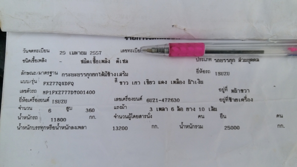 ขาย 2,580,000 ISUZU 360 ปี 57แม่ลูก 3 เพลา ดั้ม อ.ไทยเทนเลอร์แม่ยาว6.20ม.ลูกยาว6.80ม.กว้าง2.50ม.สูง1.70ม.น้ำหนักรวม19.8ตัน. (รถอยู่ นครปฐม)โทร&ไอดีลาย. 090-772-3710 090-772-3708 ขาย 2,580,000 ISUZU 360 ปี 57แม่ลูก 3 เพลา ดั้ม อ.ไทยเทนเลอร์แม่ยาว6.20ม.ลูกยาว6.80ม.กว้าง2.50ม.สูง1.70ม.น้ำหนักรวม19.8ตัน. (รถอยู่ นครปฐม)โทร&ไอดีลาย. 090-772-3710 090-772-3708