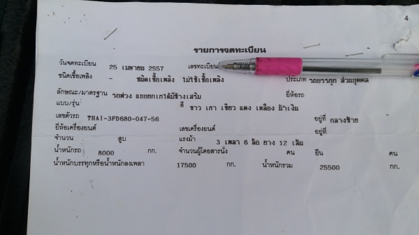 ขาย 2,580,000 ISUZU 360 ปี 57แม่ลูก 3 เพลา ดั้ม อ.ไทยเทนเลอร์แม่ยาว6.20ม.ลูกยาว6.80ม.กว้าง2.50ม.สูง1.70ม.น้ำหนักรวม19.8ตัน. (รถอยู่ นครปฐม)โทร&ไอดีลาย. 090-772-3710 090-772-3708 ขาย 2,580,000 ISUZU 360 ปี 57แม่ลูก 3 เพลา ดั้ม อ.ไทยเทนเลอร์แม่ยาว6.20ม.ลูกยาว6.80ม.กว้าง2.50ม.สูง1.70ม.น้ำหนักรวม19.8ตัน. (รถอยู่ นครปฐม)โทร&ไอดีลาย. 090-772-3710 090-772-3708