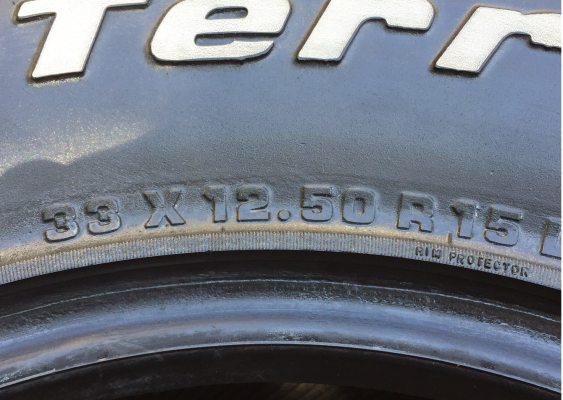 ยาง All BF goodrich 33 12.5 R15 ปี11 ดอกเต็ม ไม่มีปะ ราคาไม่แพง