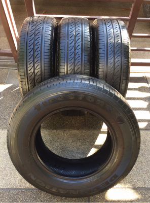 ยางถอดป้ายแดง Firestone 205 70 15 ปี16 ดอกเต็ม ไม่มีปะ ราคาไม่แพง