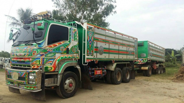 ขายรถพ่วง 22 ล้อ แม่-ลูก กระบะเนียมดั้ม แม่ยาว.6.20/ลูกยาว6.8 0/กว้าง2.50/สูง1.70ม. อู่ .ไทยเทมนเลอร์  ISUZU 360 ปี.57 ราคา  2580000 สนใจรีบจองด่วนครับ