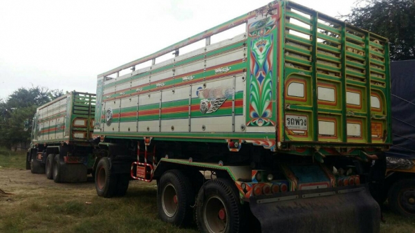 ขายรถพ่วง 22 ล้อ แม่-ลูก กระบะเนียมดั้ม แม่ยาว.6.20/ลูกยาว6.8 0/กว้าง2.50/สูง1.70ม. อู่ .ไทยเทมนเลอร์  ISUZU 360 ปี.57 ราคา  2580000 สนใจรีบจองด่วนครับ