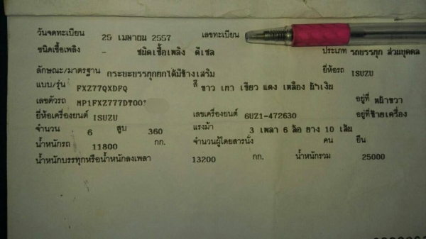 ขายรถพ่วง 22 ล้อ แม่-ลูก กระบะเนียมดั้ม แม่ยาว.6.20/ลูกยาว6.8 0/กว้าง2.50/สูง1.70ม. อู่ .ไทยเทมนเลอร์  ISUZU 360 ปี.57 ราคา  2580000 สนใจรีบจองด่วนครับ