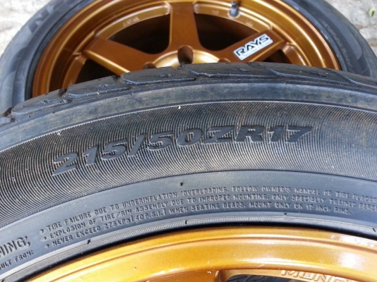 ราคา 3800 บาท 17&times;8 1คู่ รัดยาง 215/50 กันทรลักษ์ ศรีสะเกษ โทร.0816004753 ครับ...