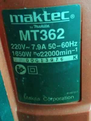 ขาย 2200บาทส่งฟรี โทร 083-2000058 เร้าเตอร์งานไม้ยี่ห้อMAKTEC ผลิตโดยมากีต้า ใช้ไฟ220V สภาพสวยพร้อมด ขาย 2200บาทส่งฟรี โทร 083-2000058 เร้าเตอร์งานไม้ยี่ห้อMAKTEC ผลิตโดยมากีต้า ใช้ไฟ220V สภาพสวยพร้อมด