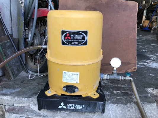 ขายปั้มน้ำอัตโนมัติ Mitsubishi 150W สภาพสวย วิ่งนิ่ม ตรวจเช็คเเรงดันเรียบร้อย ไม่มีรั่วซึม พร้อมใช้งาน