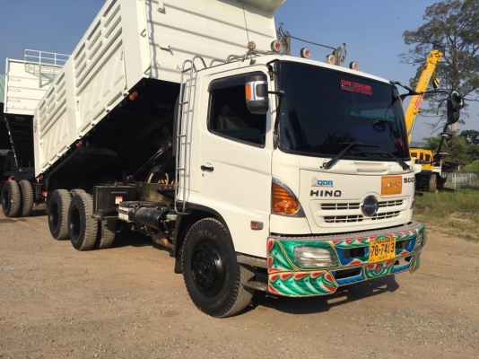 ขายรถพ่วงดัมพ์ HINO FM8J เครื่อง 251 แรง 2 เพลา ปี 55 กระบะดัมพ์สามมิตร ลูก 2 เพลา ไมล์ 190,000 ทะเบียนพร้อม