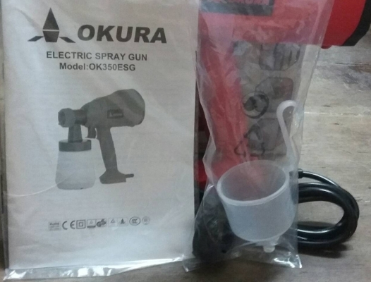 เครื่องพ่นสีไฟฟ้า OKURA รุ่น OK350ESG ส่งฟรี Kerry Express เครื่องพ่นสีไฟฟ้า OKURA รุ่น OK350ESG ส่งฟรี Kerry Express