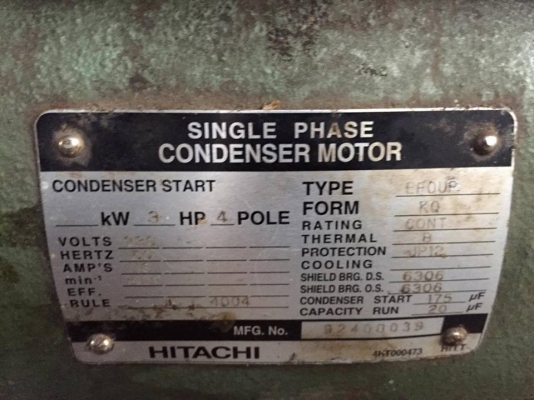 ขายมอเตอร์ 3HP HITACHI 220V มือสอง สภาพดีมากๆ พร้อมใช้งานครับ ขายมอเตอร์ 3HP HITACHI 220V มือสอง สภาพดีมากๆ พร้อมใช้งานครับ