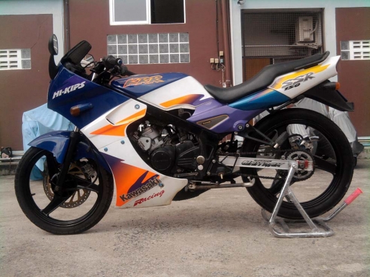 ขออนุญาติขาย Kawasaki KR 150 cc. สีน้ำเงินขาว ล้อแม็ก ขออนุญาติขาย Kawasaki KR 150 cc. สีน้ำเงินขาว ล้อแม็ก
