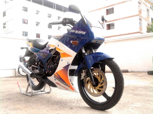 ขออนุญาติขาย Kawasaki KR 150 cc. สีน้ำเงินขาว ล้อแม็ก