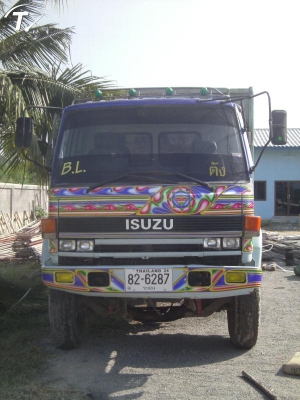 รถบรรทุกสิบล้อดั๊ม สภาพดี พร้อมใช้งาน  1989 ISUZU, รถบรรทุก 10 ล้อ  สีฟ้า เกียร์ธรรมดา ทะเบียน ระยอง ตัวรถ 210 แต่เปลี่ยนเครื่องเปน 240 รถไม่มีแอนะคับ
