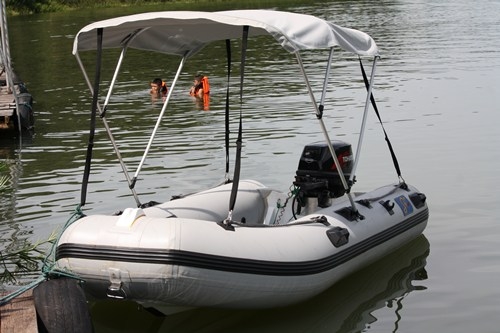 ขายเรือยางกู้ภัย +หลังคา และ เครื่องเรือ Yamabisi 15 Hp 2 จังหวะ
