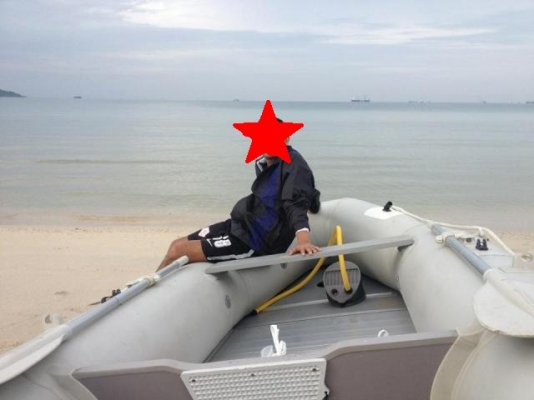 ขายเรือยางกู้ภัย +หลังคา และ เครื่องเรือ Yamabisi 15 Hp 2 จังหวะ