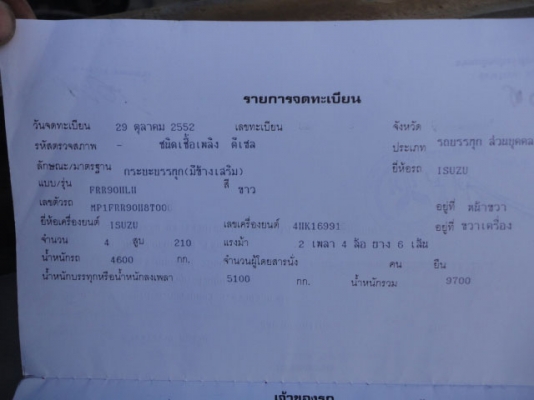 6 ล้อดั้ม ISUZU FRR 210 แรง ปี 52