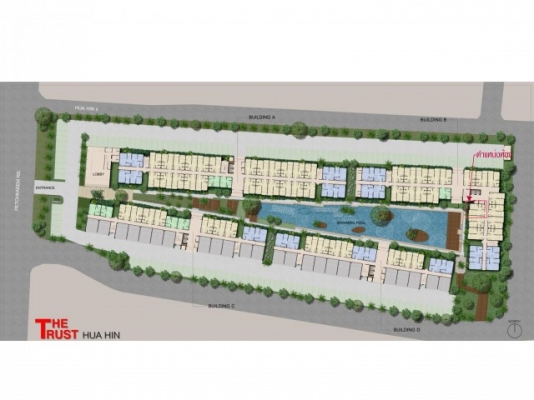 ขายด่วน 12,500 บาท ใบจองคอนโด โครงการ THE TRUST Residence HUAHIN