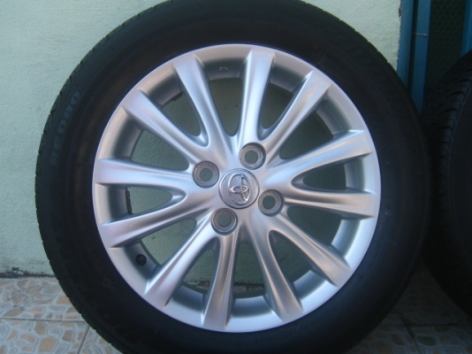 ขายล้อแม็กเดิม toyota vios 15"x5.5" 4รู100 et45+ยาง ปี 11 (081-3747940)