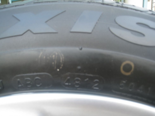 ขายกะทะล้อ nissan march 14" 4/100 +ฝาครอบ+ยางปลายปี12(081-3747940)