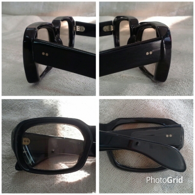 แว่นตา &#039;เนิร์ด&#039; ยุค &#039;60s  เลนส์กระจกสายตายาวสองชั้น  หายาก!  Vintage NERD handmade in Germany  ค่าสายตา +250