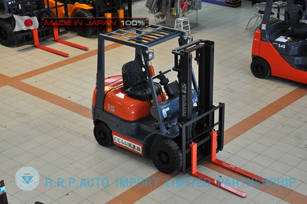 ขายรถโฟล์คลิฟท์มือสอง TOYOTA รุ่น 6FG15-34081 ราคา 155,000 บาท  นำเข้าจากประเทศญี่ปุ่น 100\% ไม่เคยใช้งานในไทย