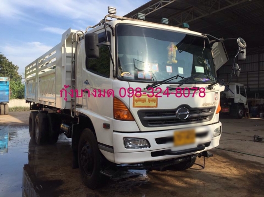 ขายรถสิบล้อดัมพ์ Hino เครื่อง 320 แรง ปี 46 ดัมพ์สามมิตร มีระบบลากพ่วง ยางใหม่ แอร์ ทะเบียนพร้อม