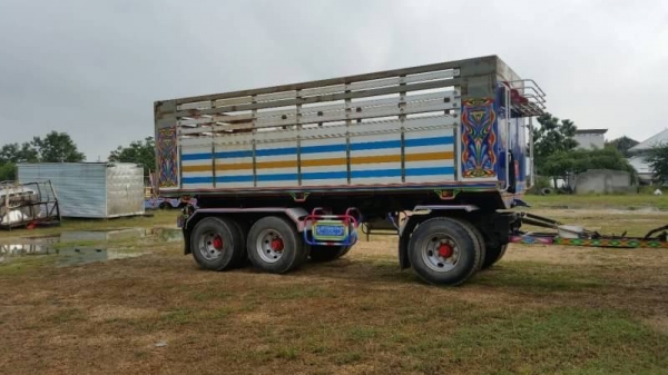 ขายรถพ่วง Isuzu เครื่อง 360 แรง ปี 55 กระบะดัมพ์มิเนียม ลูก 3 เพลาแท้ ทะเบียนพร้อม