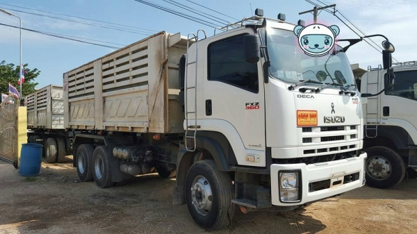 ขายรถพ่วง ISUZU เครื่อง 360 แรง ปี 56 มี 3 พ่วง กระบะดัมพ์สามมิตา ลูก 3 เพลาแท้ ทะเบียนพร้อม
